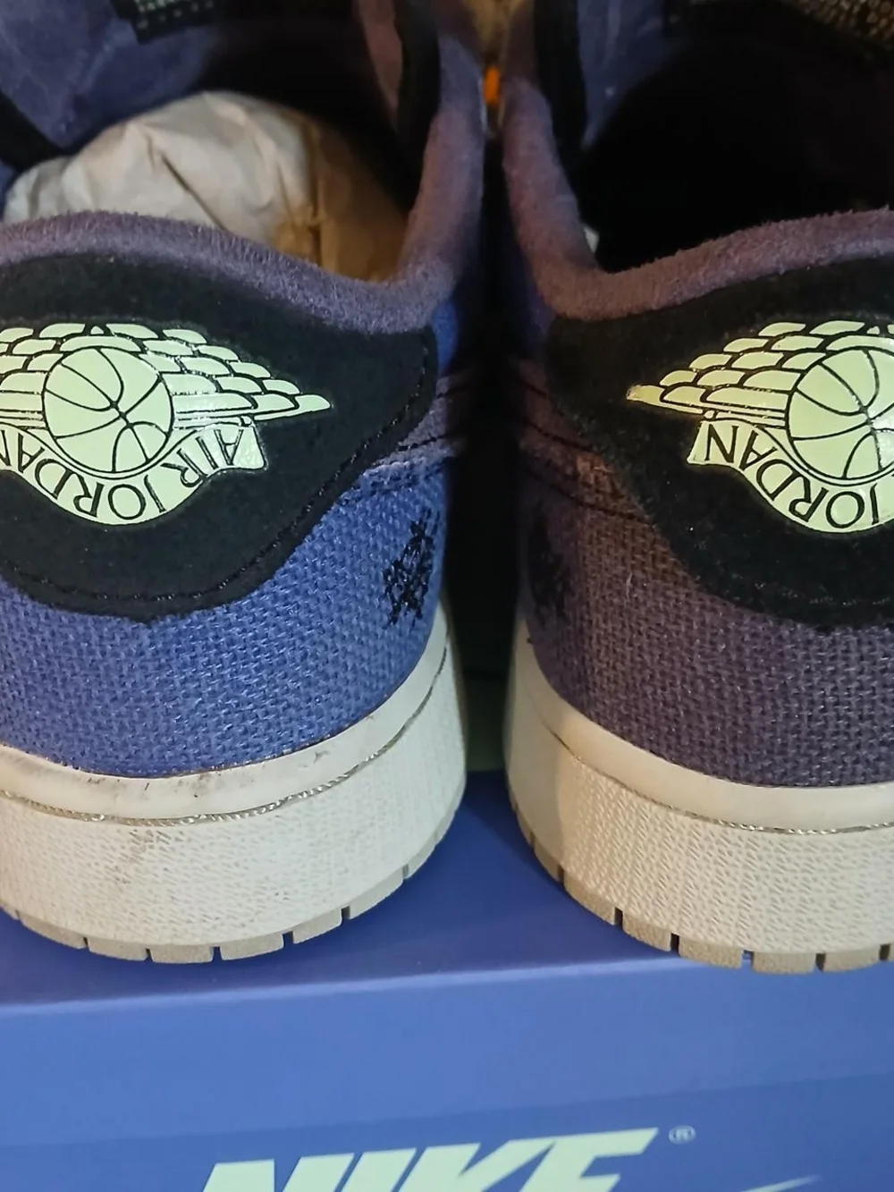 Zion Williamson Voodoo Alternate Purple Jordan 1 Lows Sz 4y Barley Worn